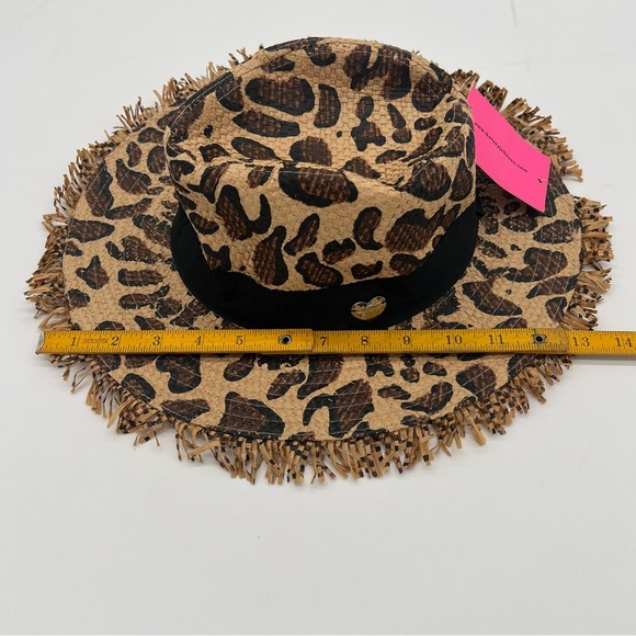 Betsey Johnson Brown and Black Leopard Print Wide Rim‎ Fedora Hat - Picture 9 of 9